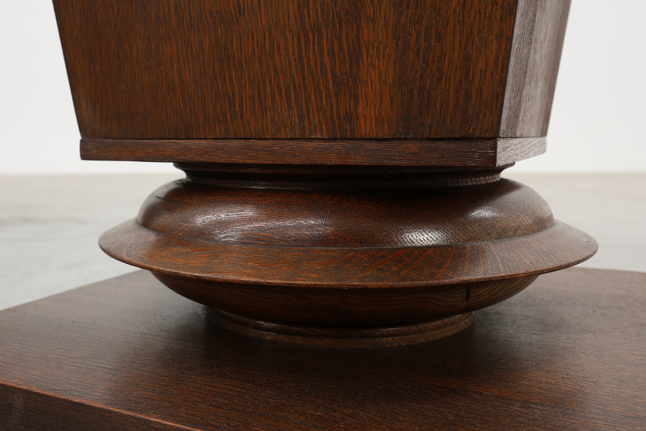 Pair large Art Deco geometric square oak planters, France 1930sthumbnail